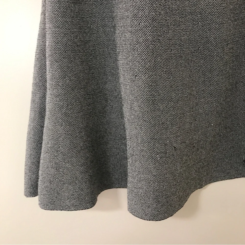 Zara basic black white teeed A-line tiered midi skirt XS